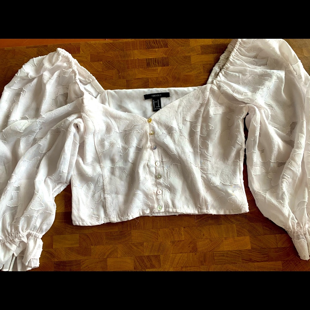 Forever21 White Crop Top